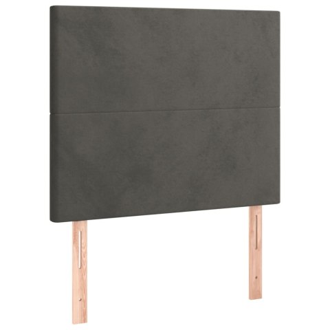 Łóżko kontynentalne z materacem, ciemnoszary aksamit, 100x200cm