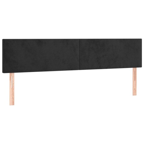Łóżko kontynentalne z materacem, czarne, aksamit 200x200 cm