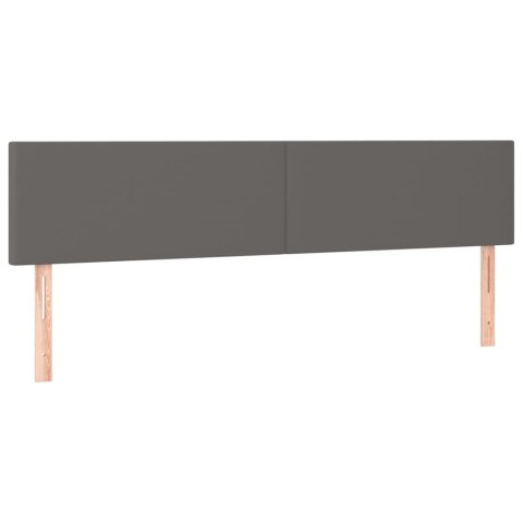 Łóżko kontynentalne z materacem, szare, ekoskóra 200x200 cm