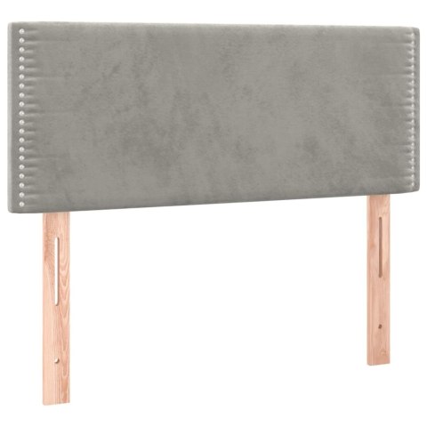 Łóżko kontynentalne z materacem i LED, szare 120x200cm, aksamit