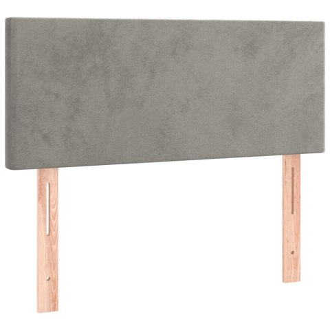 Łóżko kontynentalne z materacem i LED, szare 80x200 cm, aksamit