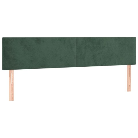 Łóżko kontynentalne z materacem i LED zielony aksamit 180x200cm