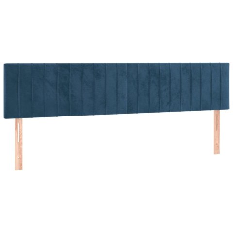 Łóżko kontynentalne, materac i LED, niebieski aksamit 200x200cm