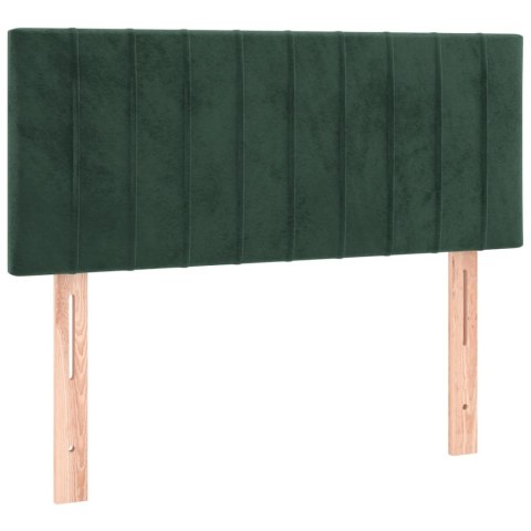 Łóżko kontynentalne z materacem i LED zielony aksamit 120x200cm