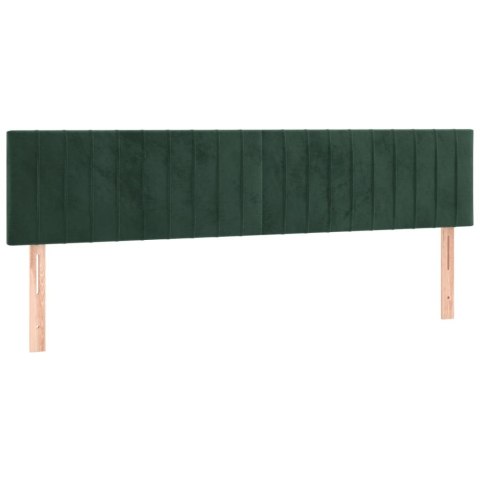 Łóżko kontynentalne z materacem i LED zielony aksamit 180x200cm