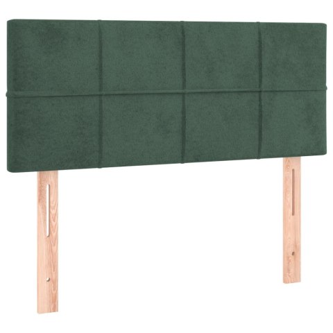 Łóżko kontynentalne z materacem i LED zielony aksamit 90x200 cm