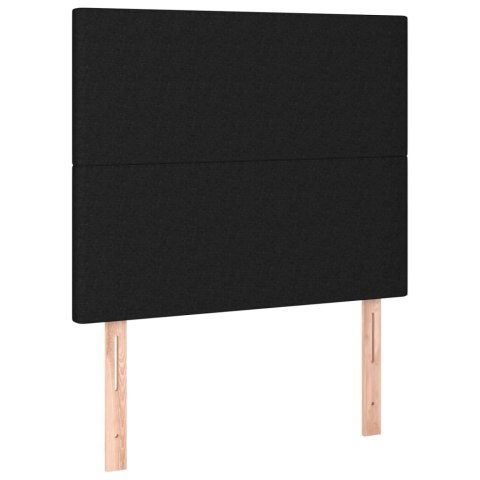 Łóżko kontynentalne z materacem, czarne, 120x200 cm, tkanina