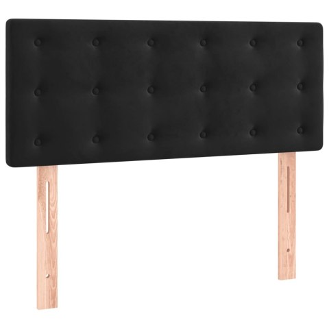 Łóżko kontynentalne z materacem i LED, czarny aksamit 90x200 cm