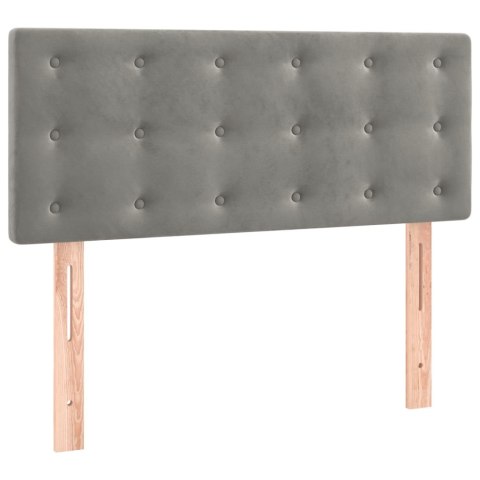 Łóżko kontynentalne z materacem i LED, szare 80x200 cm, aksamit