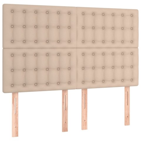 Łóżko kontynentalne, materac i LED cappuccino 140x190 cm