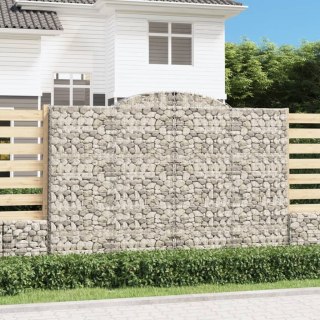 Kosze gabionowe, 10 szt, 300x50x200/220cm, galwanizowane żelazo