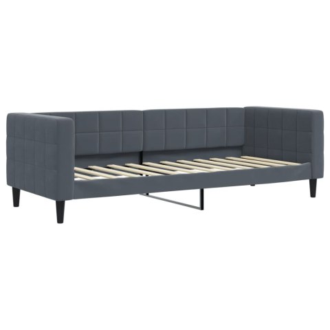 Sofa rozsuwana z materacami, ciemnoszara, 80x200 cm, aksamit