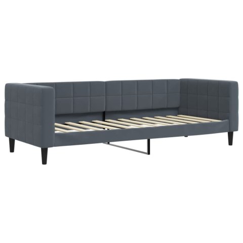 Sofa rozsuwana z szufladami, ciemnoszara, 80x200 cm, aksamit