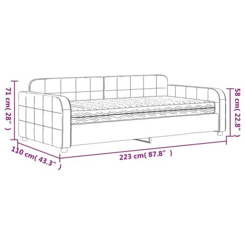 Sofa z materacem do spania, różowa, 100x200 cm, aksamit