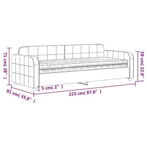 Sofa z materacem do spania, różowa, 80x200 cm, aksamit