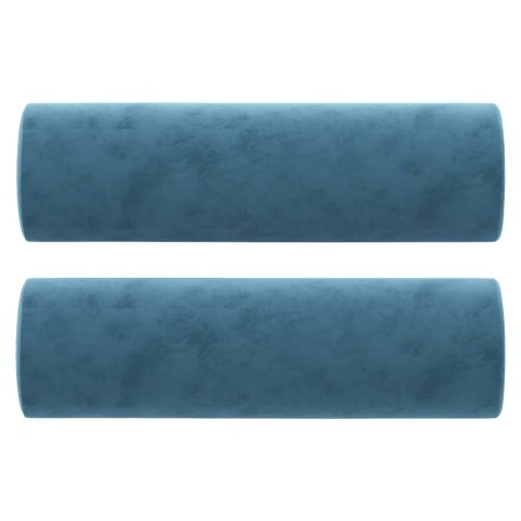 3-osobowa sofa z poduszkami, niebieska, 180 cm, aksamit