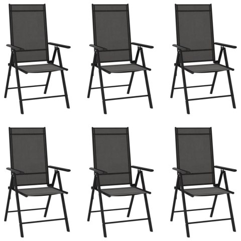 7-częściowy zestaw mebli ogrodowych, czarny, aluminium