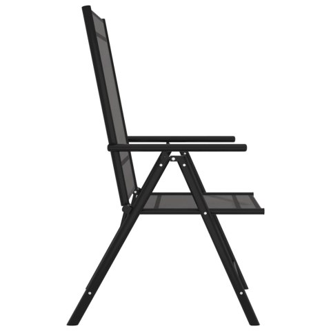 7-częściowy zestaw mebli ogrodowych, czarny, aluminium