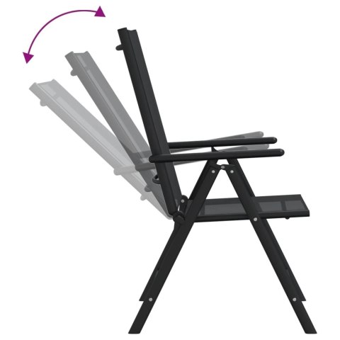 7-częściowy zestaw mebli ogrodowych, czarny, aluminium