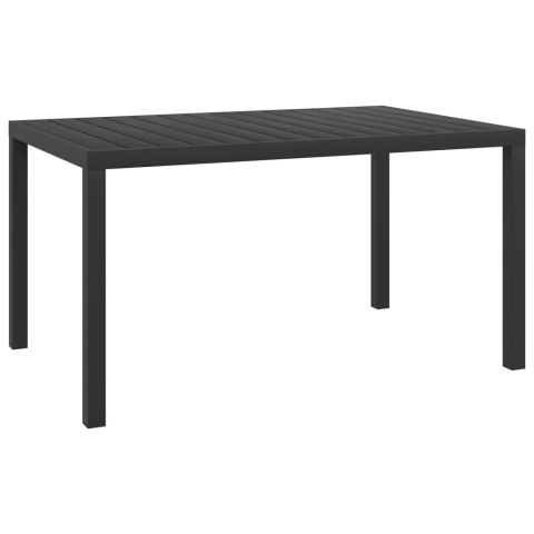 7-częściowy zestaw mebli ogrodowych, czarny, aluminium