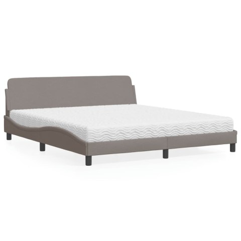 Łóżko z materacem, Dover, taupe, 180x200 cm, tkanina