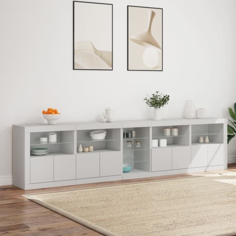 Szafka z oświetleniem LED, biała, 283x37x67 cm