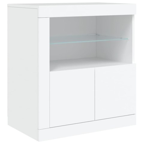 Szafka z oświetleniem LED, biała, 283x37x67 cm