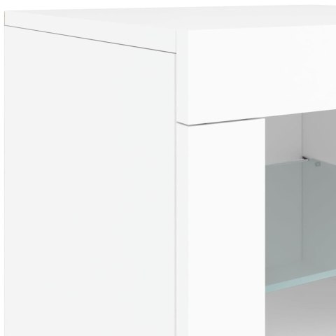 Szafka z oświetleniem LED, biała, 283x37x67 cm