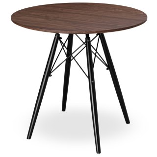 Stół loft nowoczesny okrągły Paris Black 80 cm jesion