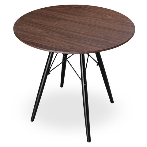 Stół loft nowoczesny okrągły Paris Black 80 cm jesion