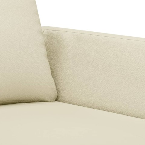 4-osobowa sofa z poduszkami, kremowa, sztuczna skóra