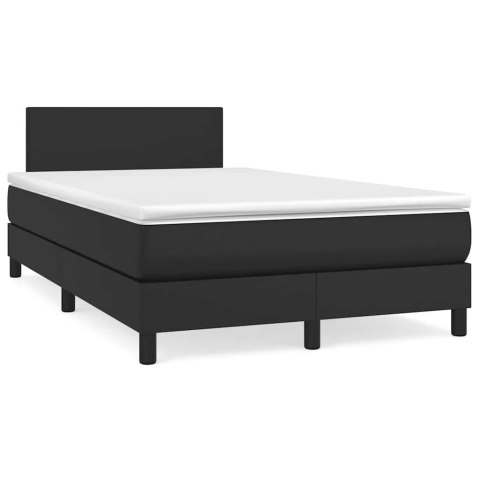 Łóżko kontynentalne z materacem i LED, czarne, 120x190 cm