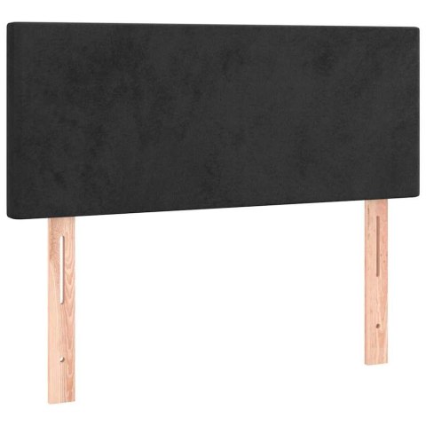 Łóżko kontynentalne z materacem i LED, czarne, 120x190 cm