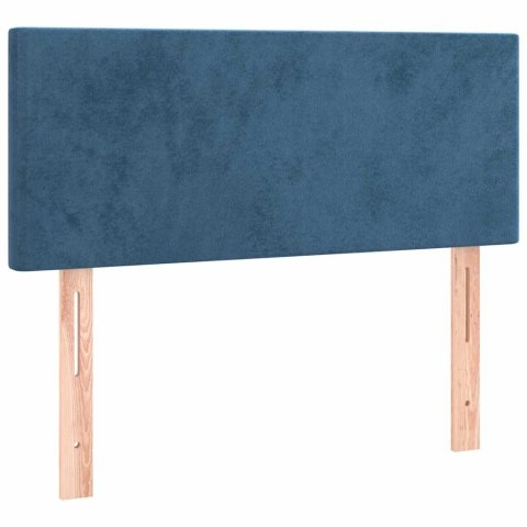 Łóżko kontynentalne z materacem i LED, granatowe, 120x190 cm
