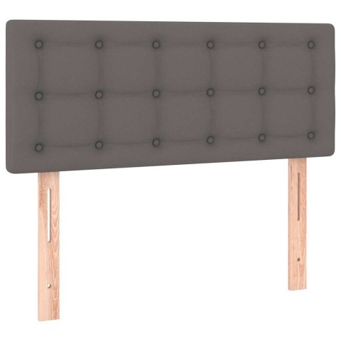 Łóżko kontynentalne z materacem i LED, szare, 120x190 cm