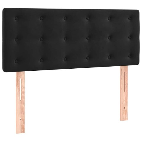Łóżko kontynentalne z materacem i LED, czarne, 120x190 cm