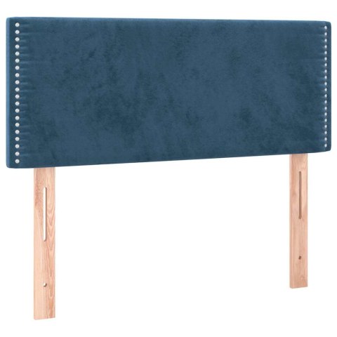 Łóżko kontynentalne z materacem i LED, granatowe, 120x190 cm