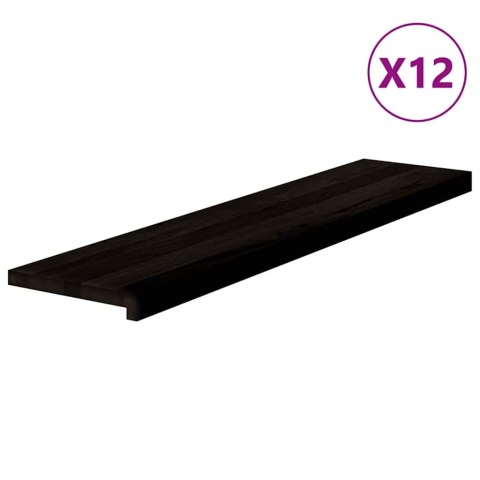 Stopnie schodowe 12 szt. brązowe 110x25x2 cm lite drewno dębowe