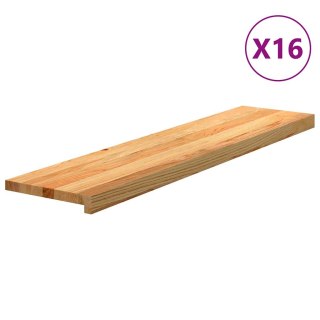 Stopnie schodowe, 16 szt. brązowe 110x25x2cm lite drewno dębowe