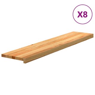 Stopnie schodowe, 8 szt. brązowe 120x25x2cm lite drewno dębowe