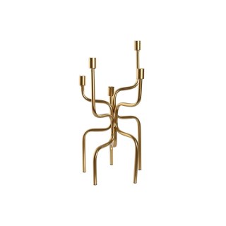 Świecznik Home ESPRIT Złoty Metal 25 x 25 x 51 cm