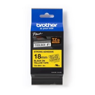 Taśma Brother P-Touch TZe-S641 18mm x 8m (TZES641) - żółta, czarny nadruk