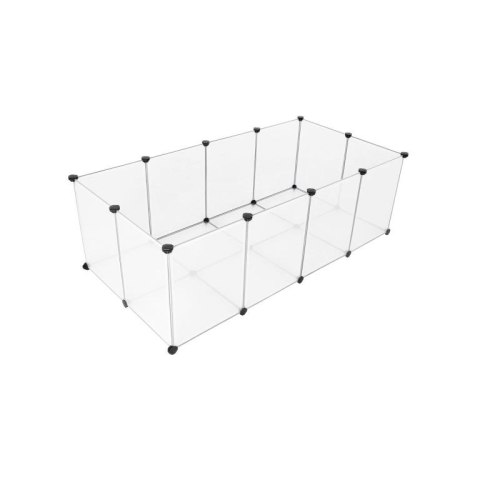 Modułowa przezroczysta zagroda dla gryzoni 143x73x46 cm