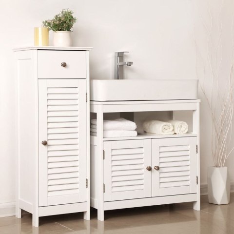 Szafka łazienkowa pod umywalkę biała MDF 60x60x30 cm