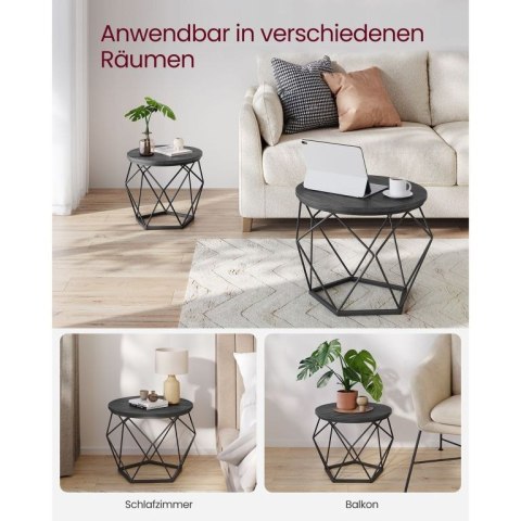 Zestaw 2 czarnych stolików kawowych geometrycznych do salonu