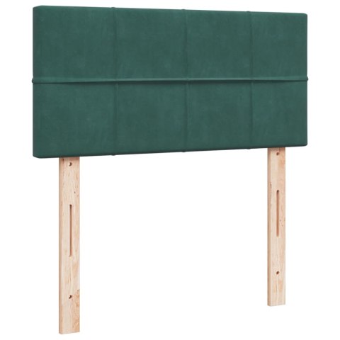 Łóżko kontynentalne z materacem, zielone, aksamit, 80x200 cm