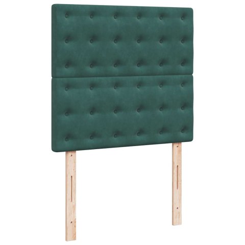 Łóżko kontynentalne z materacem, zielone, aksamit, 90x200 cm
