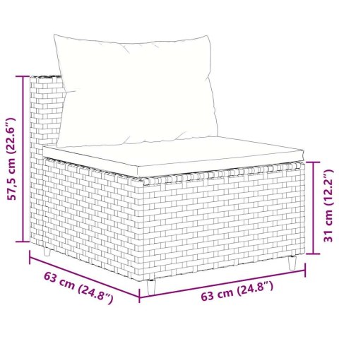 6-cz zestaw wypoczynkowy do ogrodu, poduszki, brązowy rattan PE