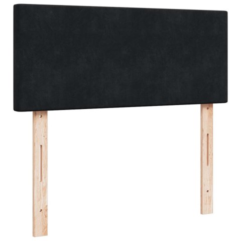Łóżko otomana z materacem, czarna, 120x190 cm, aksamit