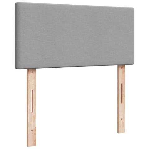Łóżko Ottoman z materacem i LED, jasnoszary, 80x200cm, tkanina